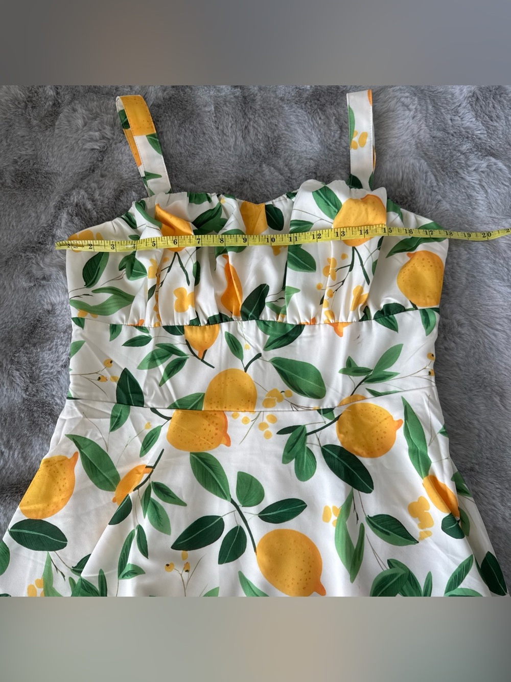 Belle Poque Vintage A-line Sleeveless Flowy Midi Dress Lemon SIze Large-0575 - Picture 2 of 9
